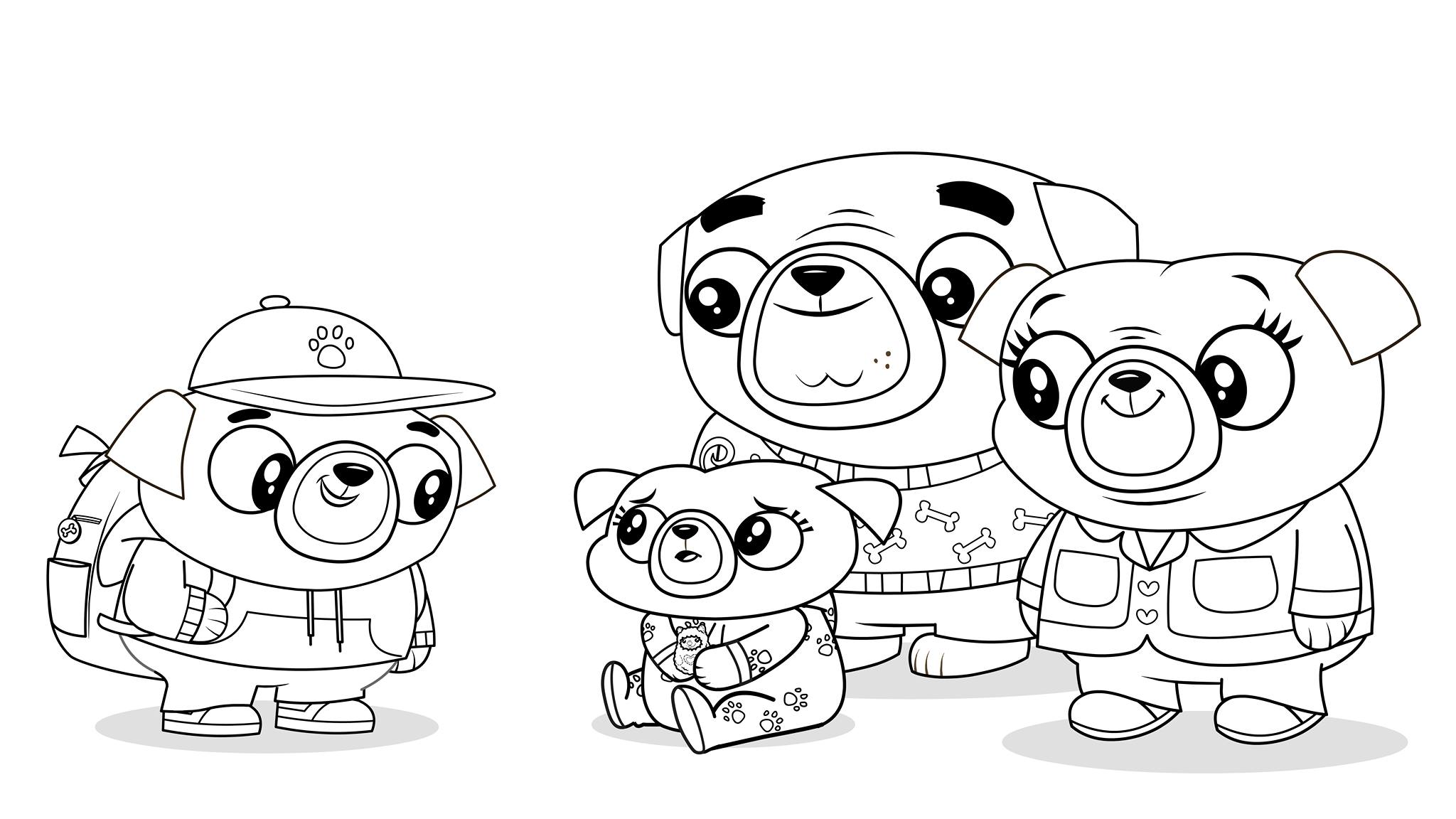 Chip and Family Colouring Sheet