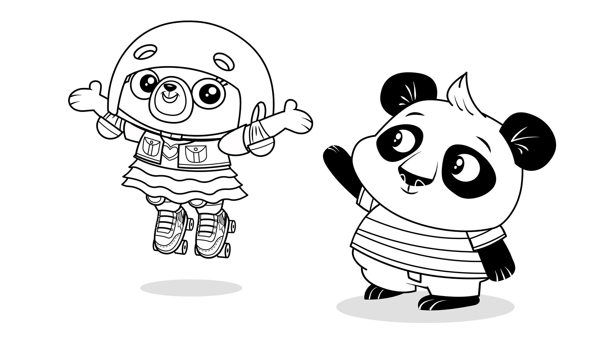Chip and Nico Panda Colouring Sheet